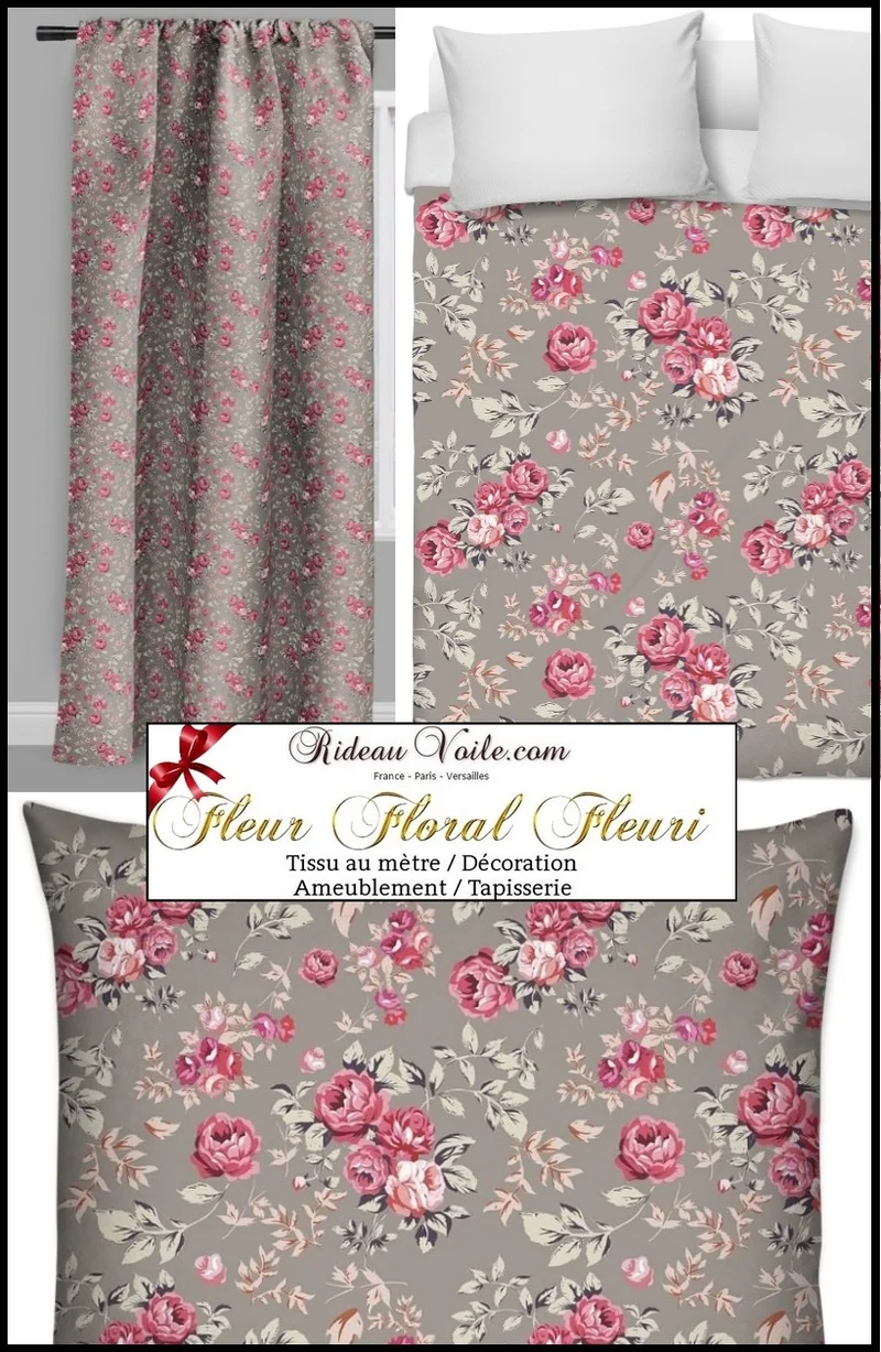 Tissu ameublement mètre motif Roses fleur mètre rideau Tessuto motivi floreali metro