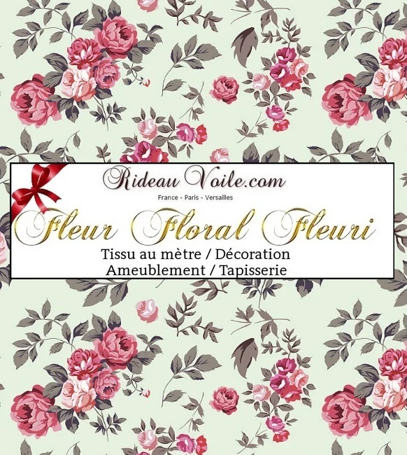 Tissu ameublement motif fleurs Roses au mètre rideau Tessuto motivi floreali metro