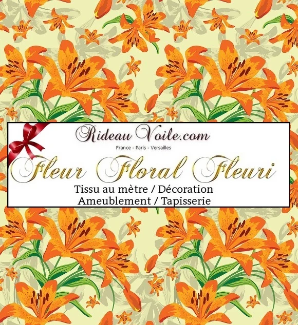Tissu décoration fleurie ameublement au mètre motif fleurs couette rideau sur mesure