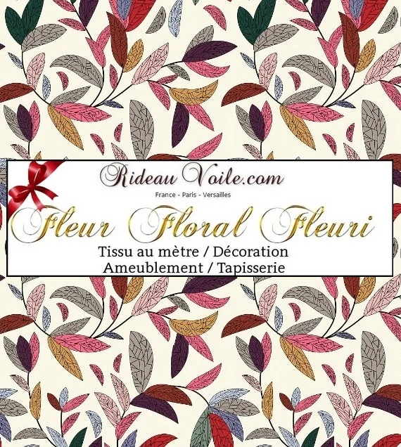 Boutique tissu au mètre ameublement ignifugé occultant motif fleur tapisserie rideau