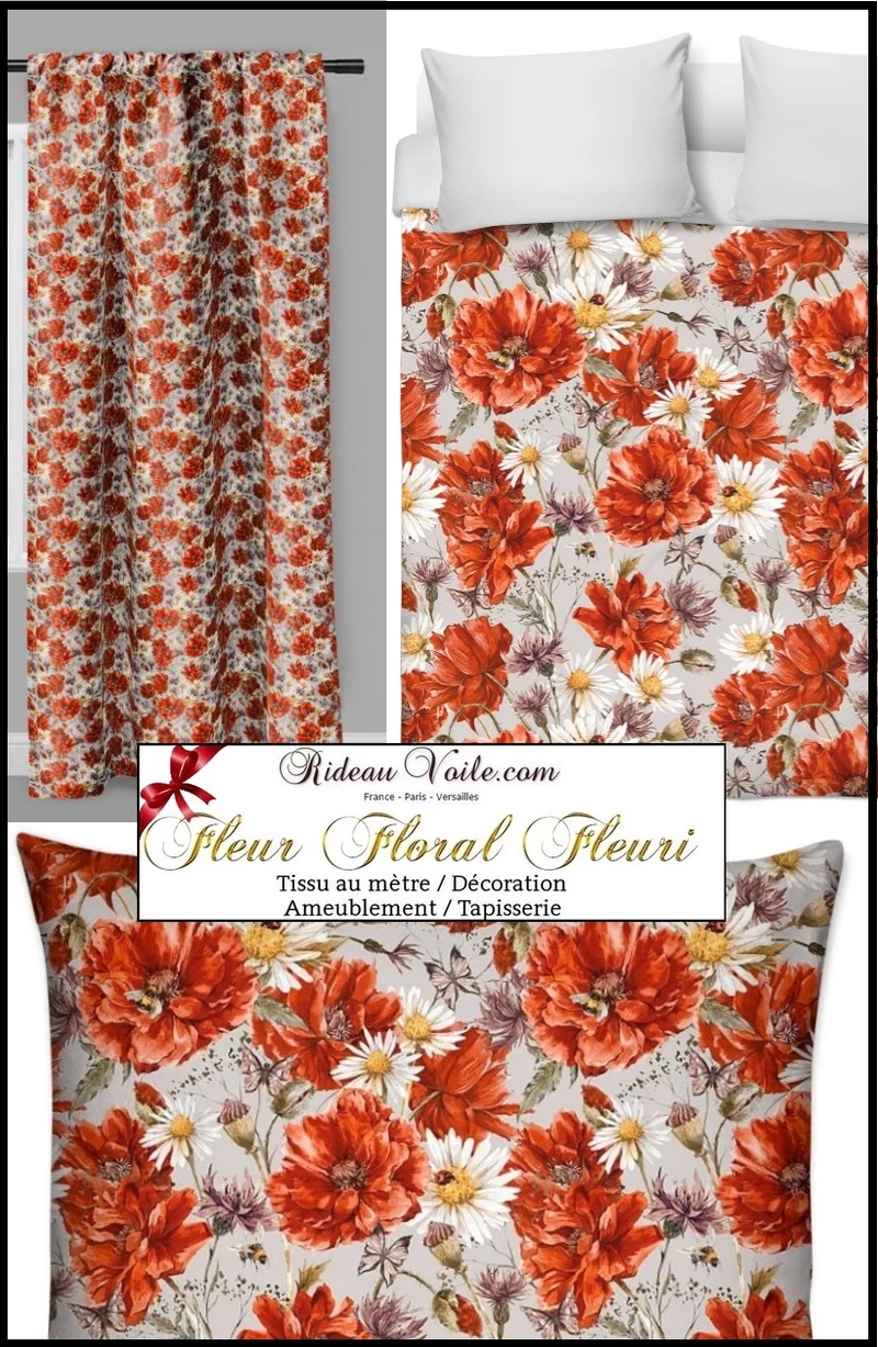 Tissu mètre ameublement rideau ignifugé occultant fleur Blomstertrykk stoff etter måleren