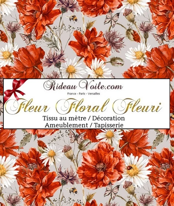 Tissu mètre ameublement rideau ignifugé occultant fleur Blomstertrykk stoff etter måleren