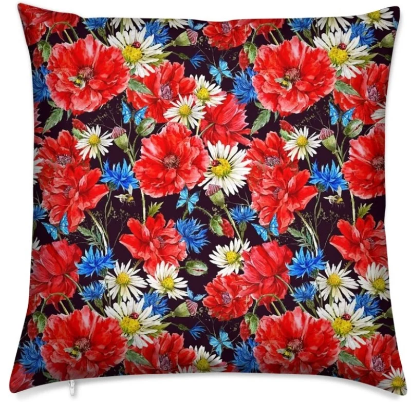 Tissu imprimé fleurs ameublement mètre rideau ignifugé occultant florales blomster