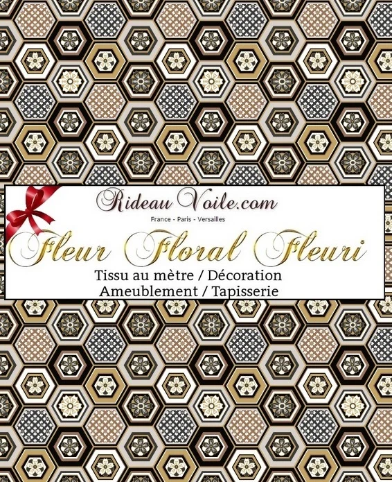 Tissu ameublement Asiatique mètre motif fleur ignifugé occultant rideau voilage