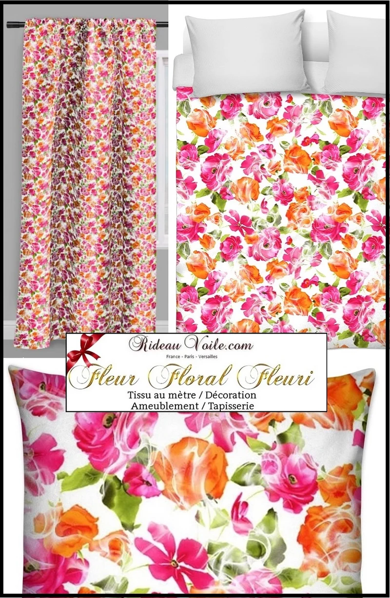 Tissu ameublement tapisserie mètre rideau motif fleur bloemmotief meter gordijn print