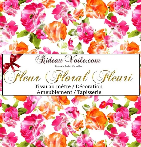 Tissu ameublement tapisserie mètre rideau motif fleur bloemmotief meter gordijn print