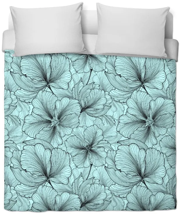 Tissu mètre rideau couette siège turquoise larges fleurs Tela cortina estampado flores