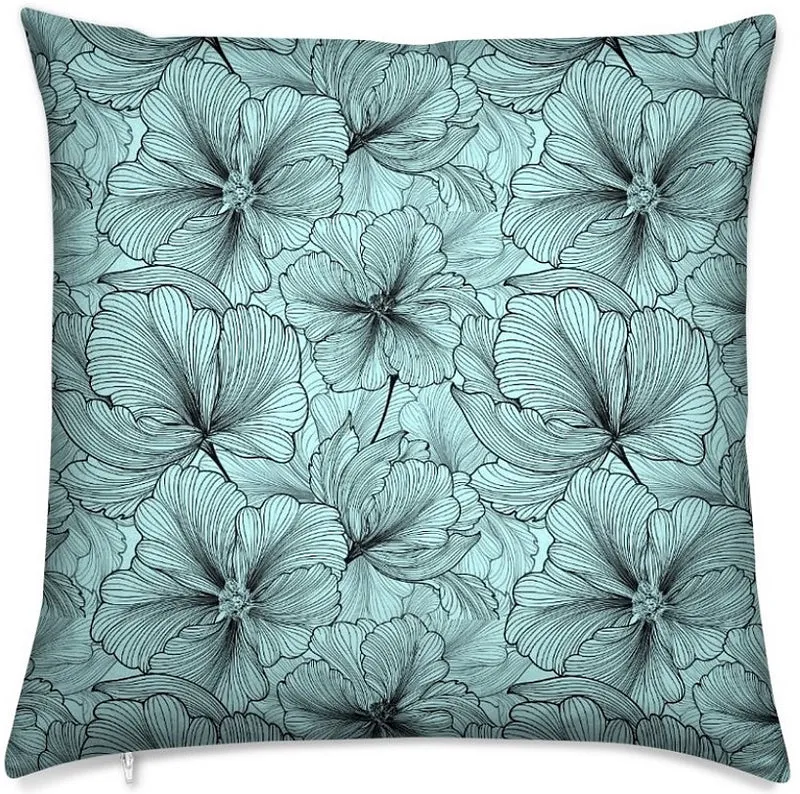 Tissu mètre rideau couette siège turquoise larges fleurs Tela cortina estampado flores