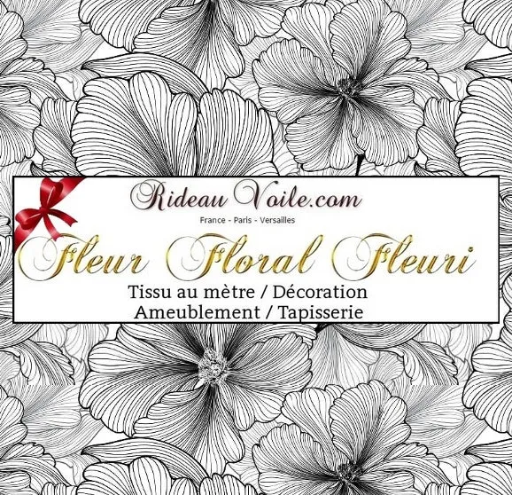 Tissu décoration ameublement au mètre rideau couette voilage imprimé motif fleurs