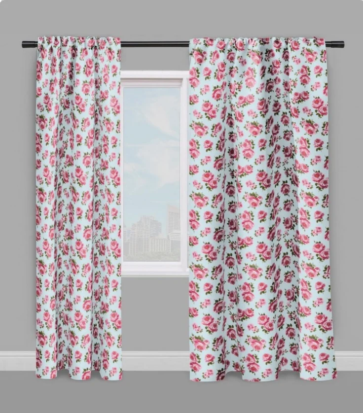 Tissu tapisserie mètre ameublement bleu motif fleurs Roses gardin og møbelstof Rose
