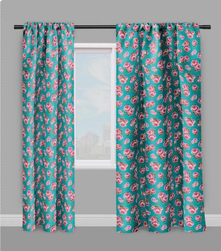 Motif fleur Roses Ignifugé, occultant Tessuto motivi floreali a metro mettraggio tenda