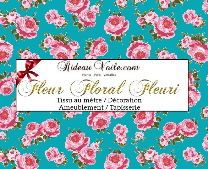 Motif fleur Roses Ignifugé, occultant Tessuto motivi floreali a metro mettraggio tenda
