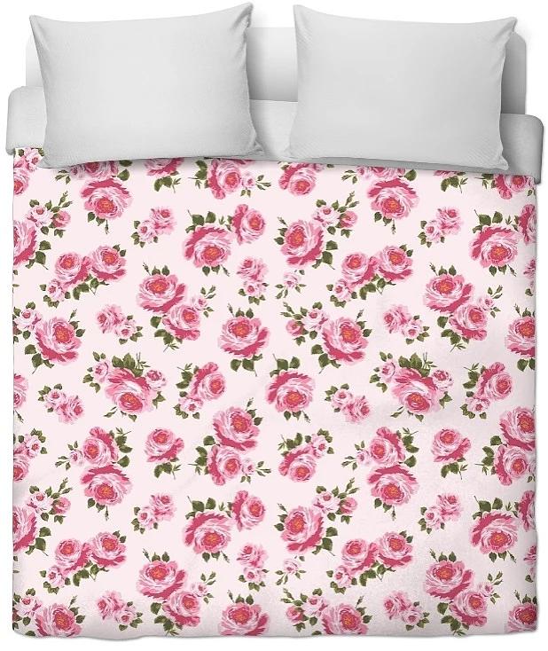 Tissu ameublement motif fleurs Roses mètre rideau voilage blomster gardin møbelstof