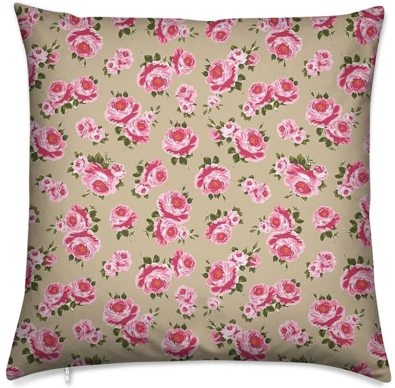 Fleurs de Roses fond beige tissu au mètre rideau couette Tessuto motivi floreali metro