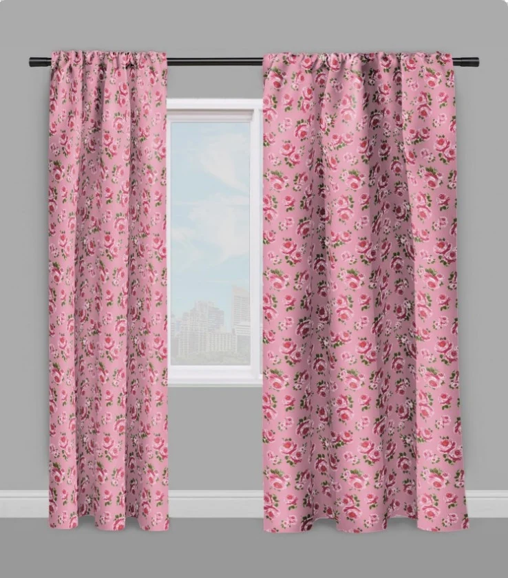 Tapisserie ameublement tissu fleuri mètre rideau couette fleurs Gardin og møbelstof Rose