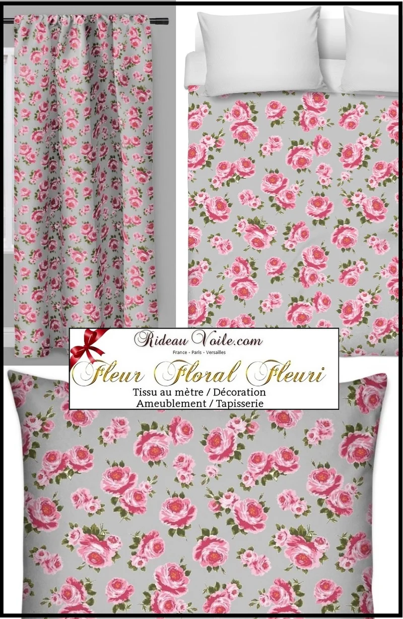 Tapisserie fauteuil imprimé fleurs de Roses décoration tissu ameublement mètre rideau