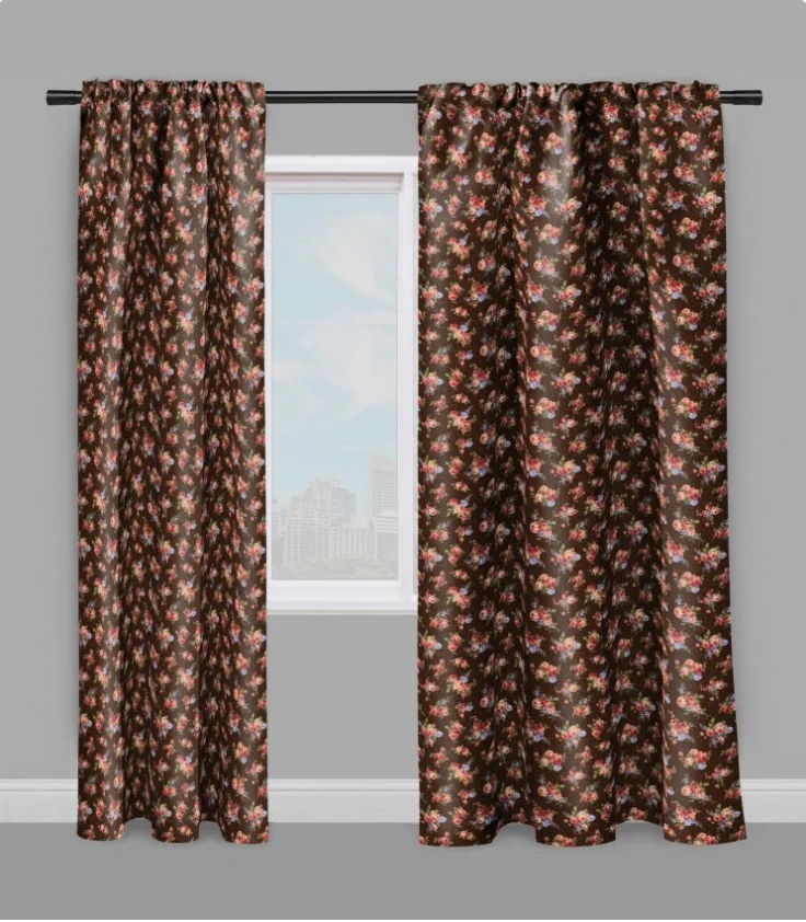 Boutique rideau couette imprimé motif fleur Roses Skumhuset Mønstret stof gardin