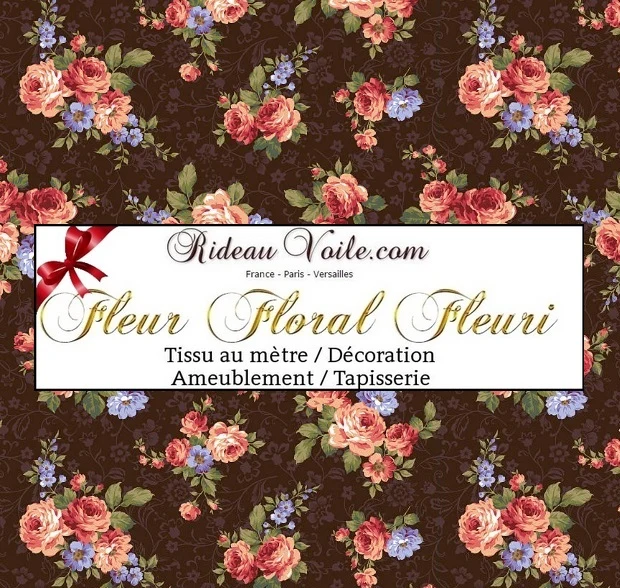 Boutique rideau couette imprimé motif fleur Roses Skumhuset Mønstret stof gardin