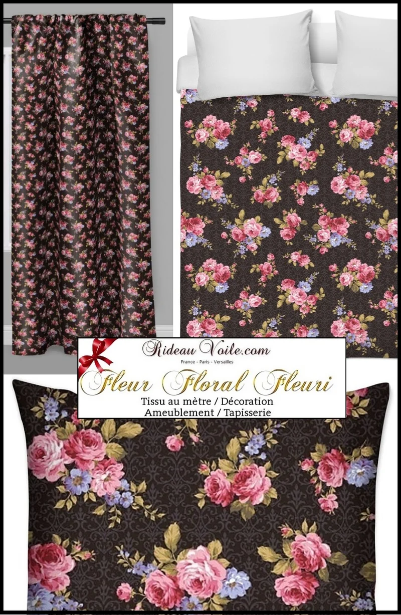 Style Baroque tissu floral motif mètre rideau Roses Flower curtain fabric meter upholstery