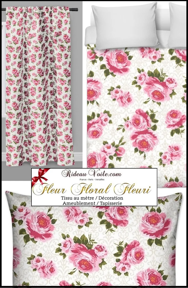 Tissu ameublement au mètre rideau motif fleur tela cortina estampado flores metros