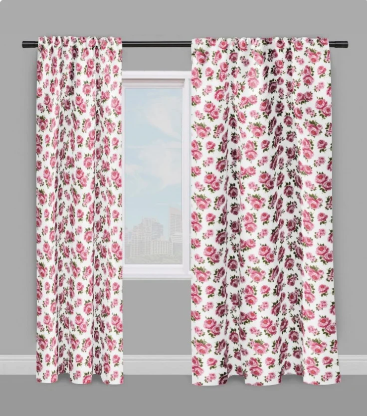Rideau couette fleur de Roses coussin accessoires tissu ameublement au mètre