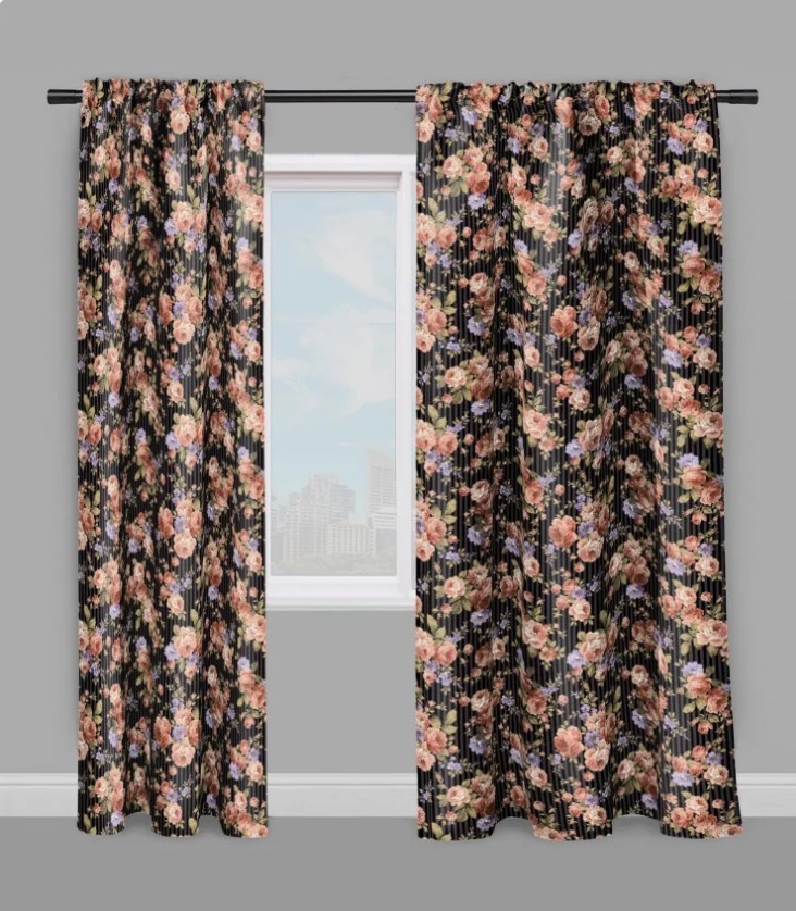 Tissus ameublement mètre motif fleur Roses rideau couette Ignifugé occultant voilage