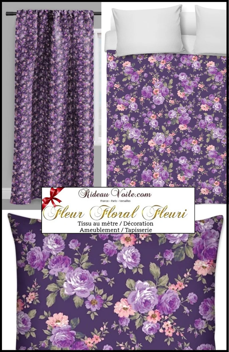 Tapisserie florale tissu motif fleurs anglais mètre rideau couette Blumenmöbelstoff