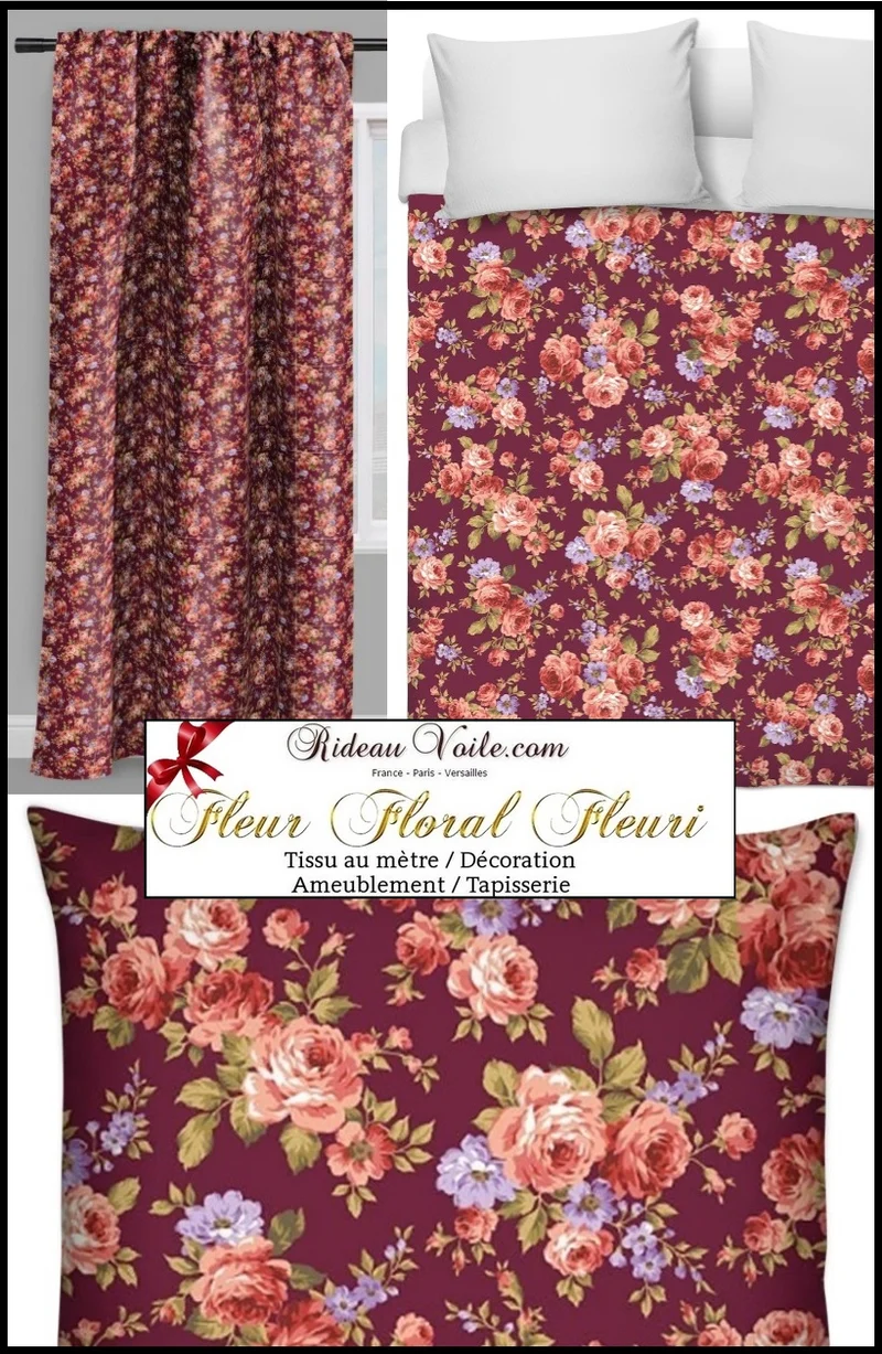 Boutique style anglais Fleurs Roses tissu au mètre rideau couette shabby flowers meter