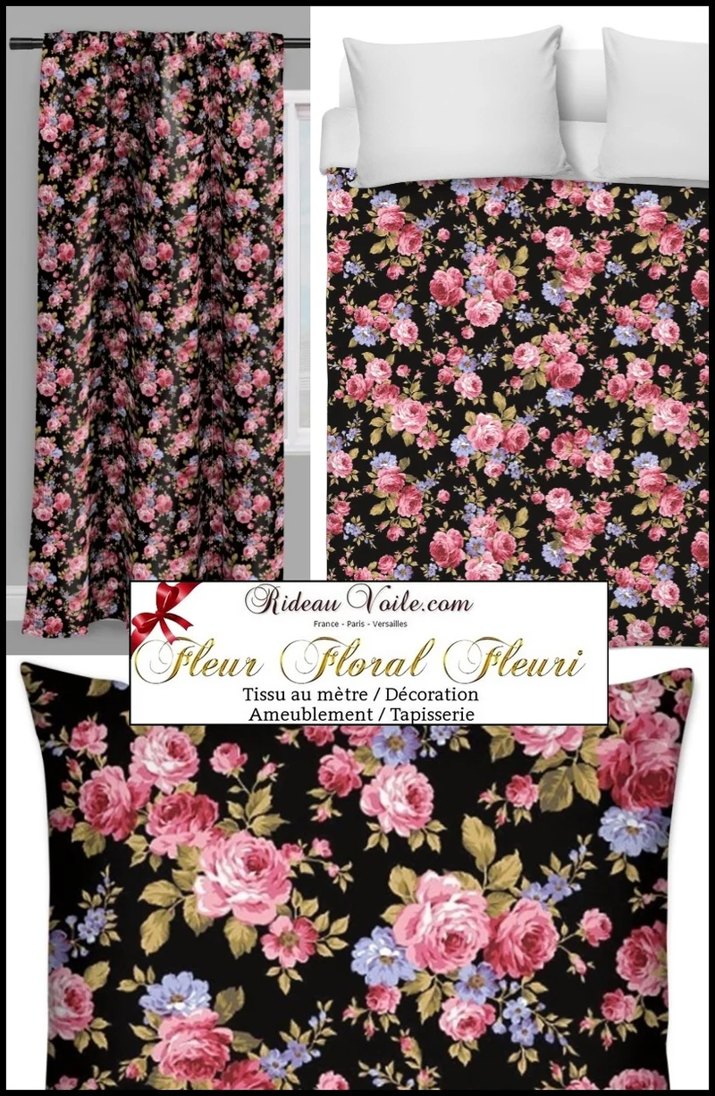 Tissu ameublement fleuri motif mètre rideau couette fleur Roses Flower curtain fabric