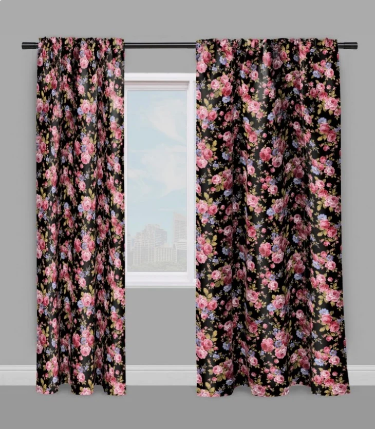 Tissu ameublement fleuri motif mètre rideau couette fleur Roses Flower curtain fabric