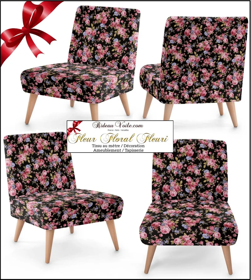 Tissu ameublement fleuri motif mètre rideau couette fleur Roses Flower curtain fabric