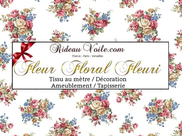 Rideaux fleuris couette tissu ameublement motif fleurs Shabby flowers meter curtain