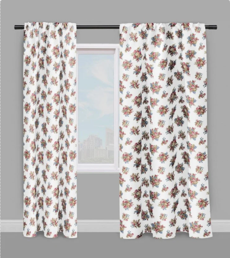 Rideaux fleuris couette tissu ameublement motif fleurs Shabby flowers meter curtain