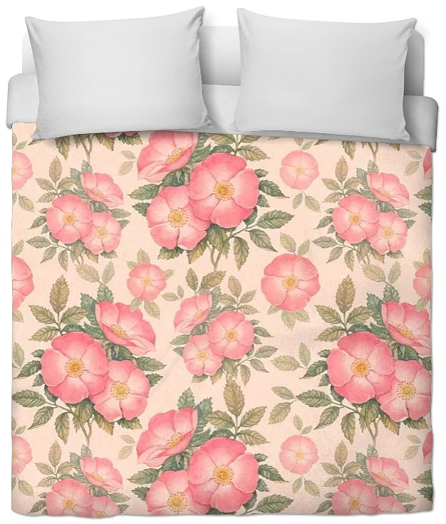Rideau tissu floral composition imprimé fleurs botaniques couette au mètre boutique Paris