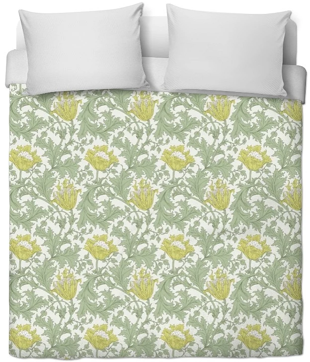 Tissu imprimé ameublement mètre vert Fleurs feuilles Flower furnishing modern fabrics