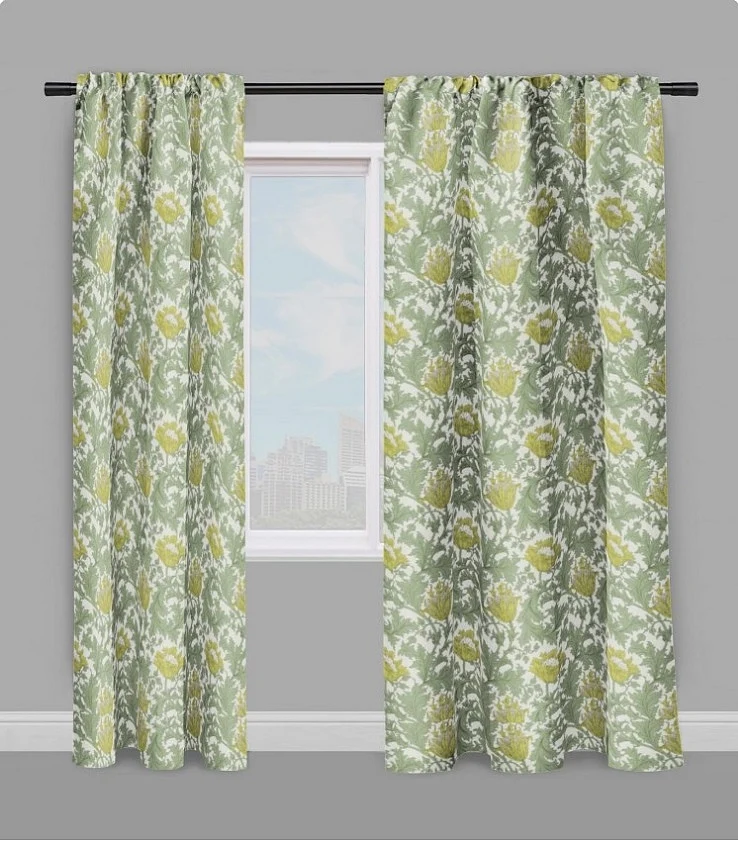 Tissu imprimé ameublement mètre vert Fleurs feuilles Flower furnishing modern fabrics