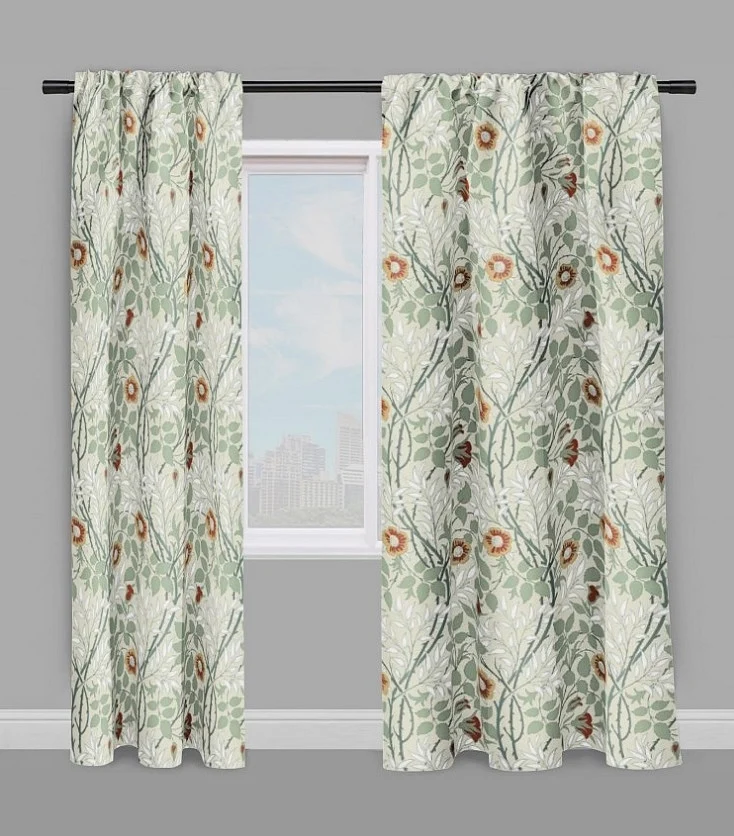 Tissu Fleurs ignifugé Flower furnishing fabric upholstery meter curtain Blumenmöbelstoff