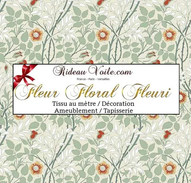 Tissu Fleurs ignifugé Flower furnishing fabric upholstery meter curtain Blumenmöbelstoff
