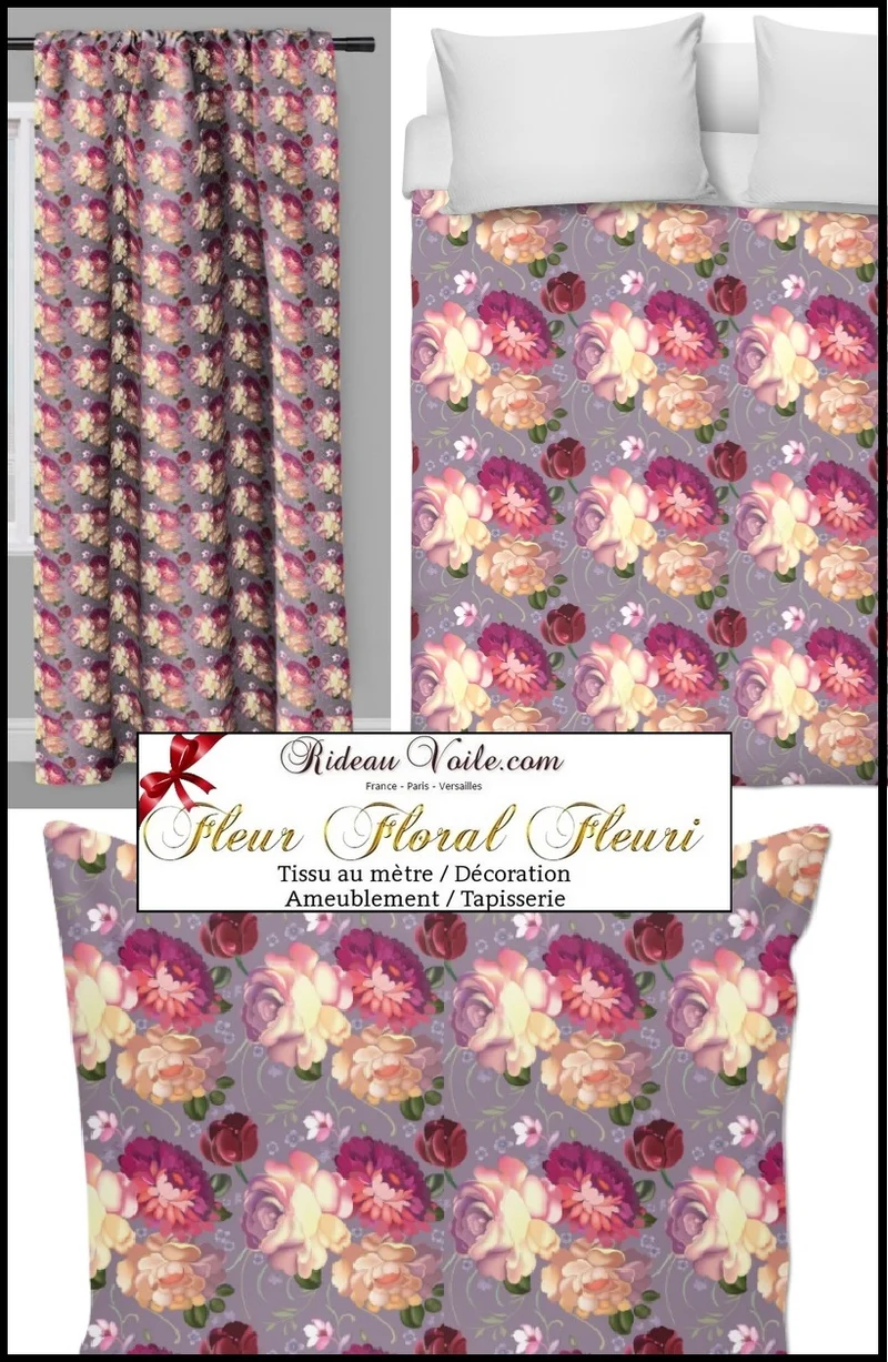 Tissu imprimé Motif fleurs ameublement mètre möbelstoff Vorhänge gardinen floral