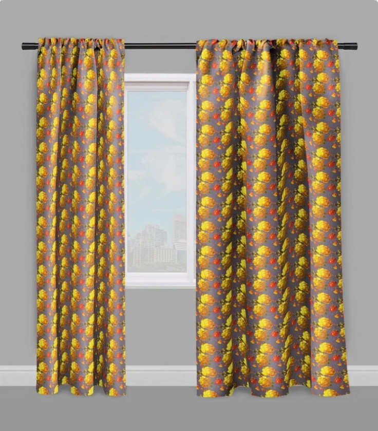 Boutique tissu imprimé fleurs mètre rideau Flower furnishing fabric upholstery meter