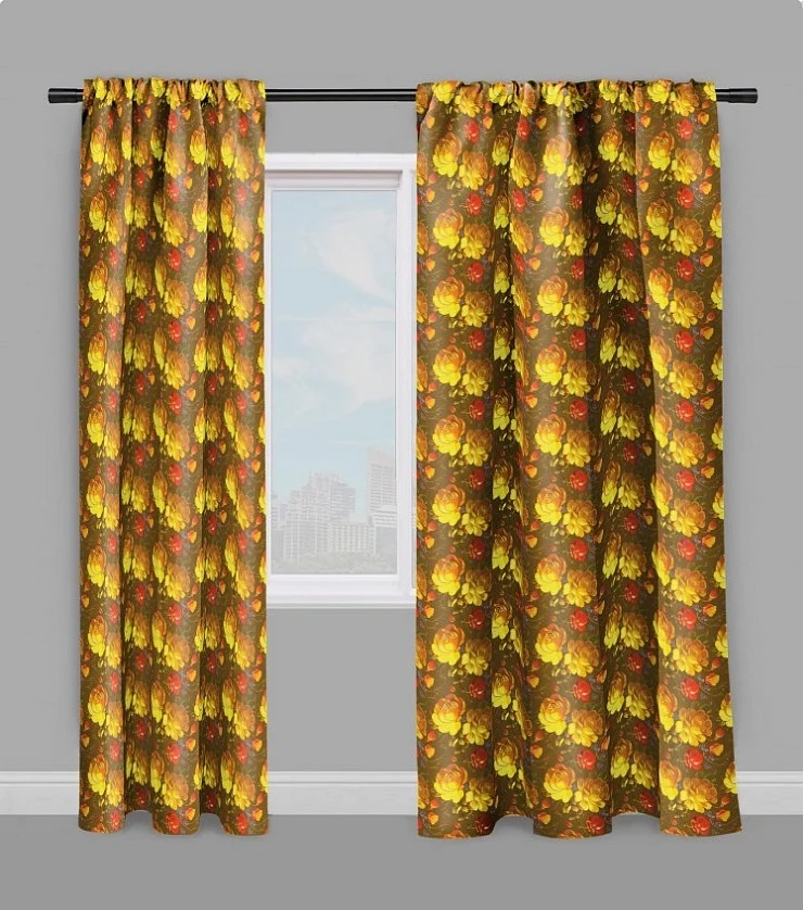 Boutique tissu imprimé fleurs mètre rideau Flower furnishing fabric upholstery meter