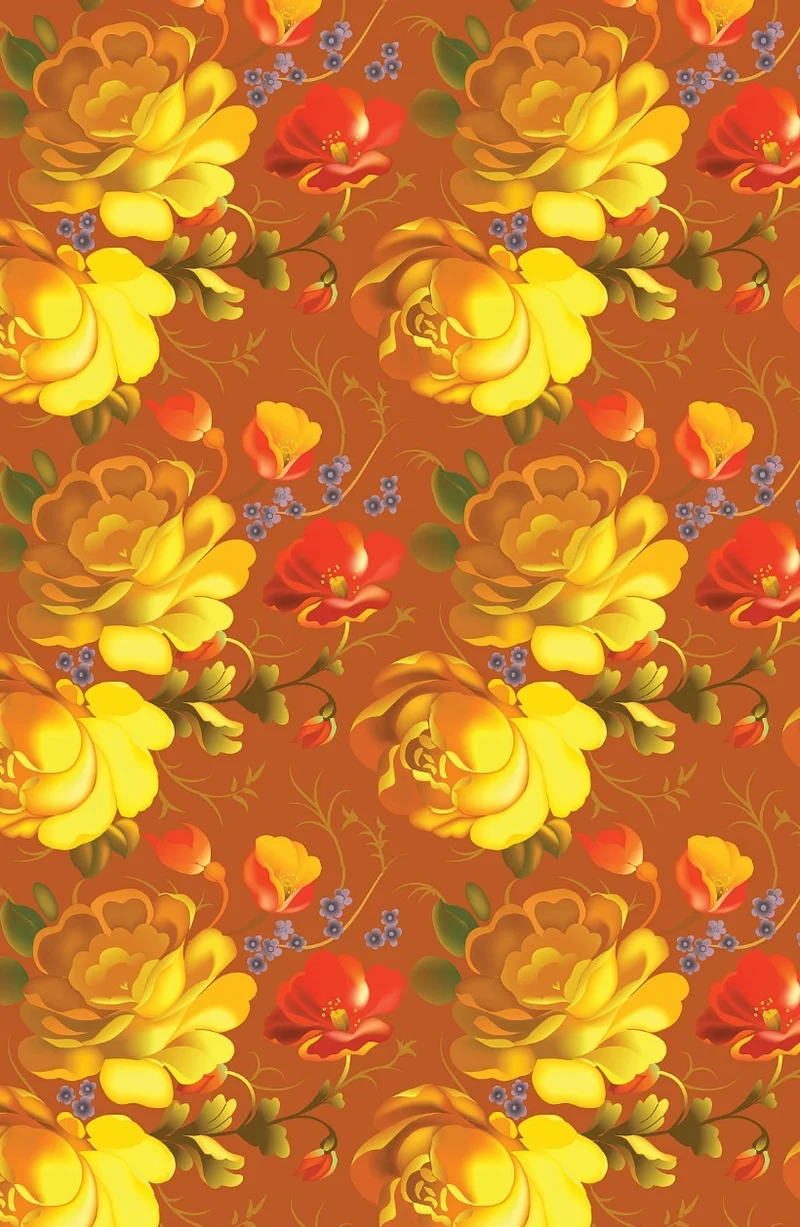 Décoration fleurie imprimé fleurs Russe jaune rideau voilage couette tissu au mètre