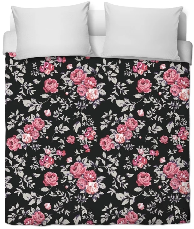 Rideau housse de couette tissu imprimé ameublement mètre fleuri style Roses Anglaise