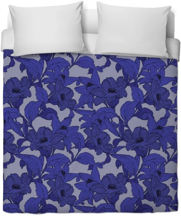 Motif fleur de lys bleu rideau tissu imprimé au mètre florales cortina tenda flores
