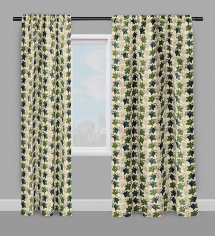 Tissu Motif plantes fleurs vigne grappe de raisin tissu imprimé ameublement au mètre