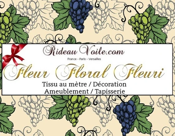 Tissu Motif plantes fleurs vigne grappe de raisin tissu imprimé ameublement au mètre