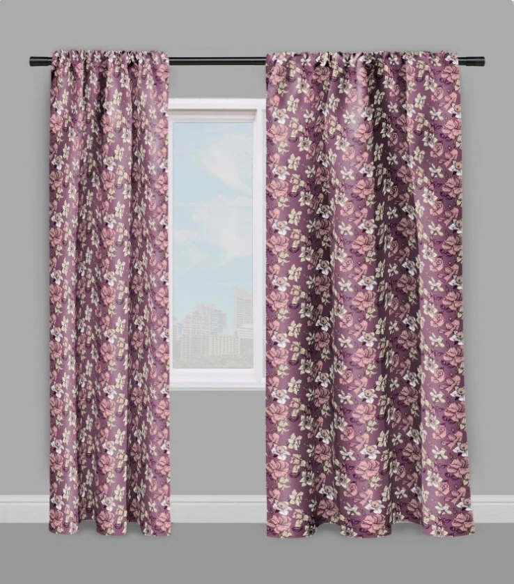 Boutique tissu ameublement motif fleurs mètre rideau voilage tapisserie cortina flores