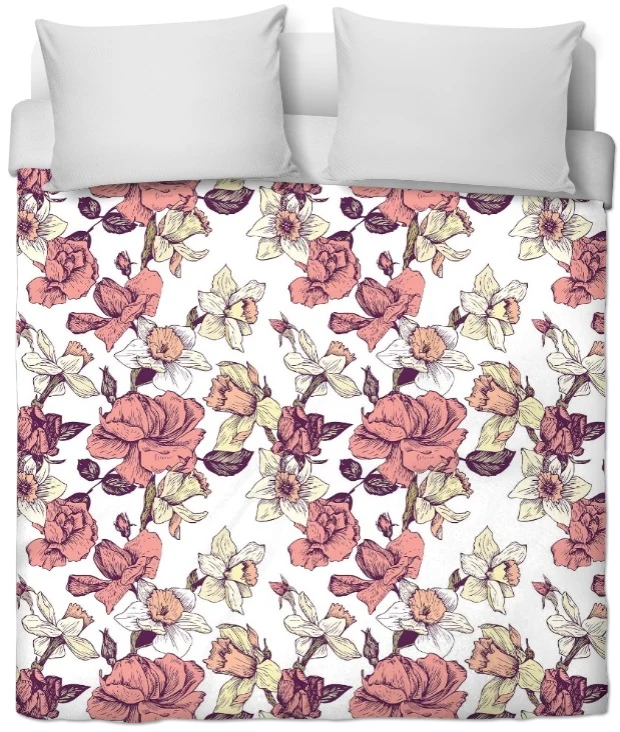 Boutique tissu au mètre imprimé fleurs rideau fleuri housse de couette voilage siège