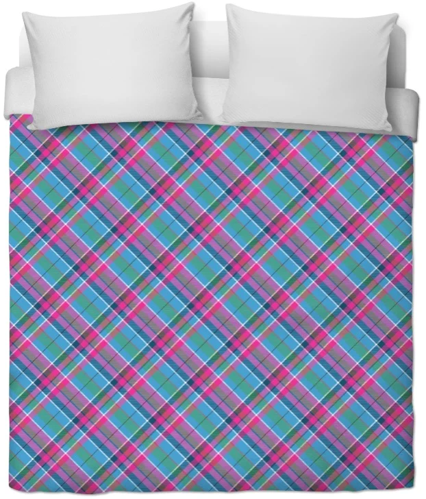 Tissu ameublement carreaux Madras mètre ameublement bleu violet rose fushia