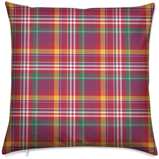 Tissu carreaux Madras mètre rouge ameublement au mètre rideau voilage tapisserie siège
